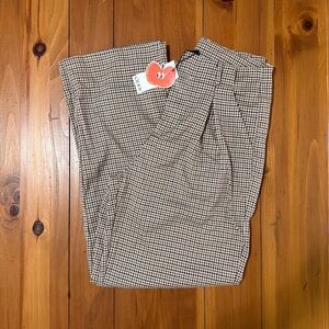 Cider Brown and White Checkered Trousers